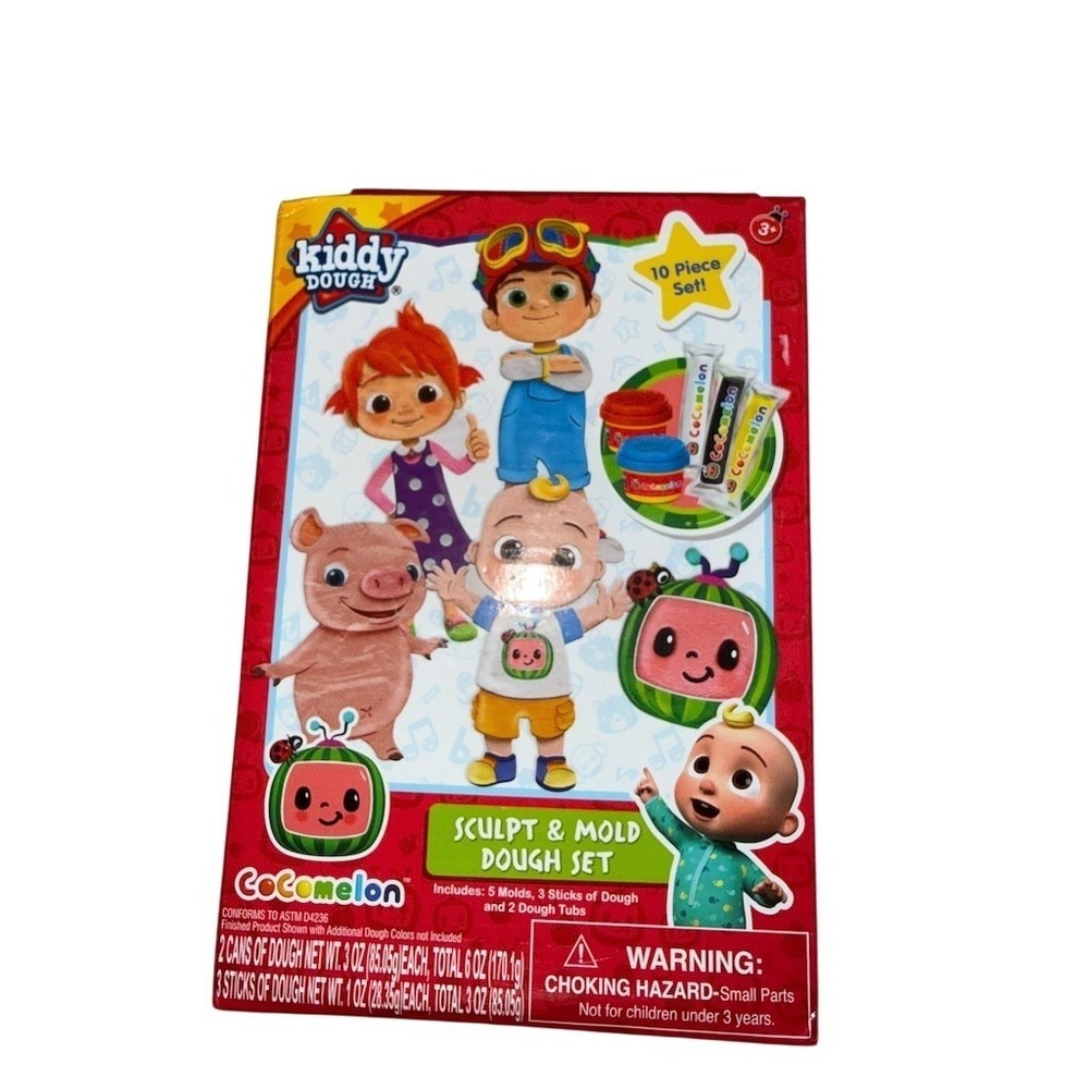 CoComelon Kiddy Dough Sculpt & Mold Set 10-Piece Character Molds & Tubs NIB